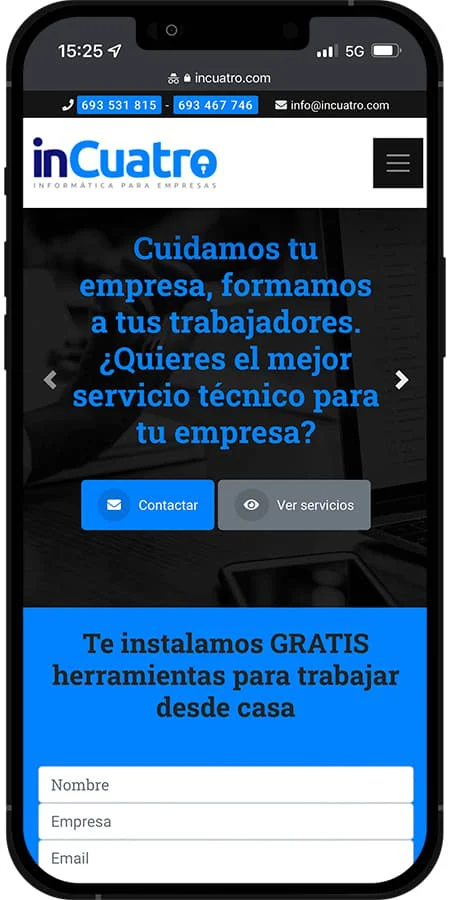 Versión móvil de InCuatro