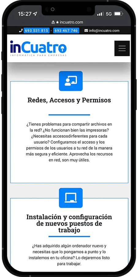 Versión móvil de InCuatro