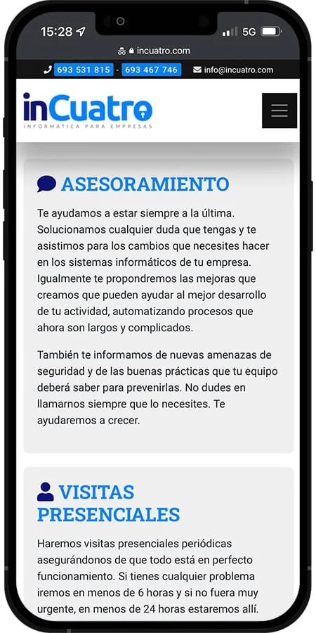 Versión móvil de InCuatro
