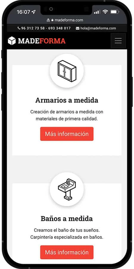 Versión móvil de Madeforma