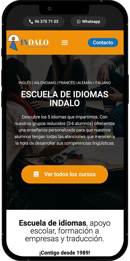 Versión móvil de Indalo