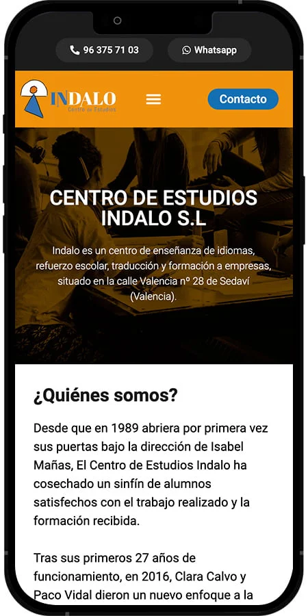 Versión móvil de Indalo