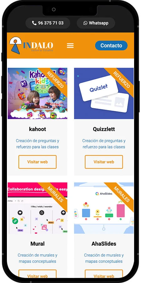 Versión móvil de Indalo