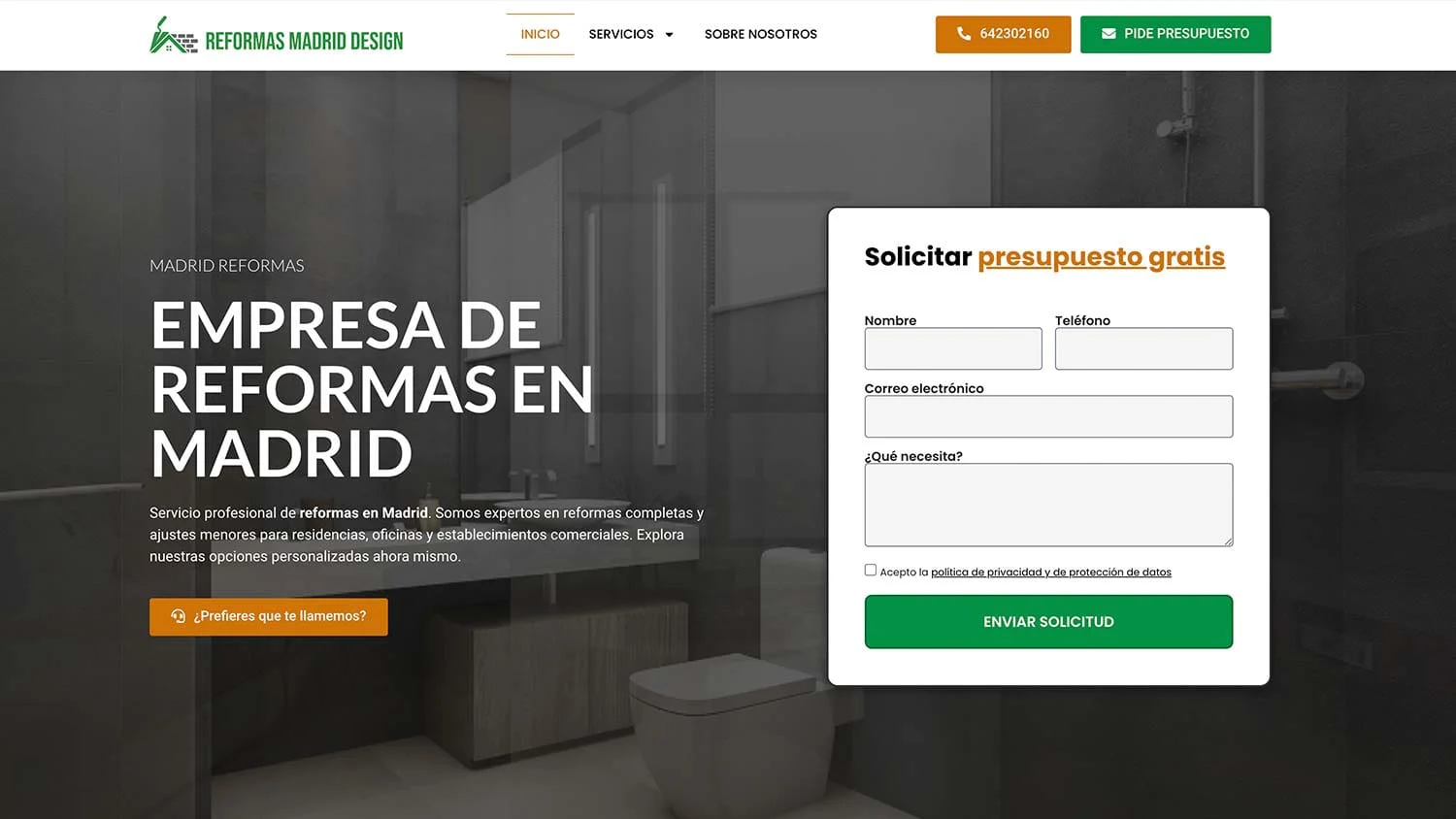 Captura de Reformas Madrid Design