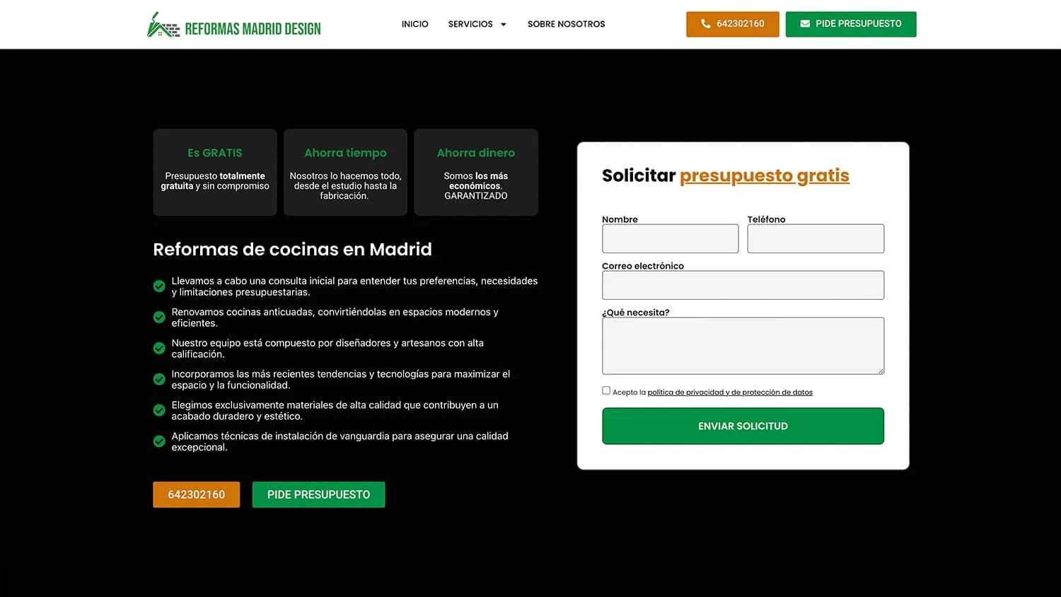 Captura de Reformas Madrid Design
