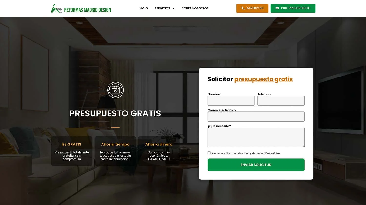 Captura de Reformas Madrid Design