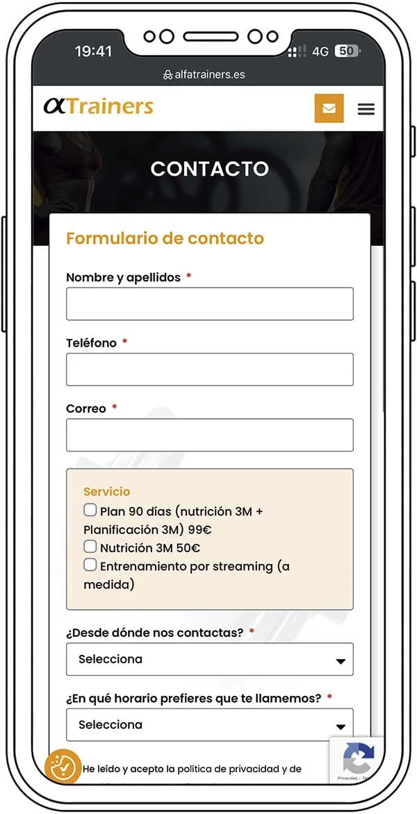 Versión móvil de Alfa Trainers