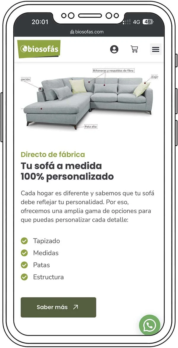 Versión móvil de Biosofás