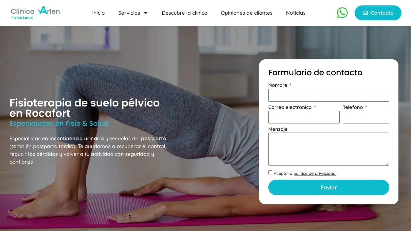 Captura de Clínica Arlen