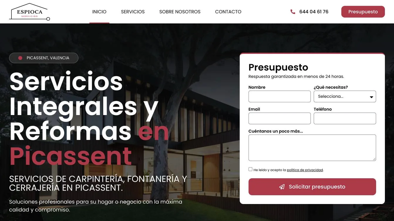 Diseño web Espioca Servicios