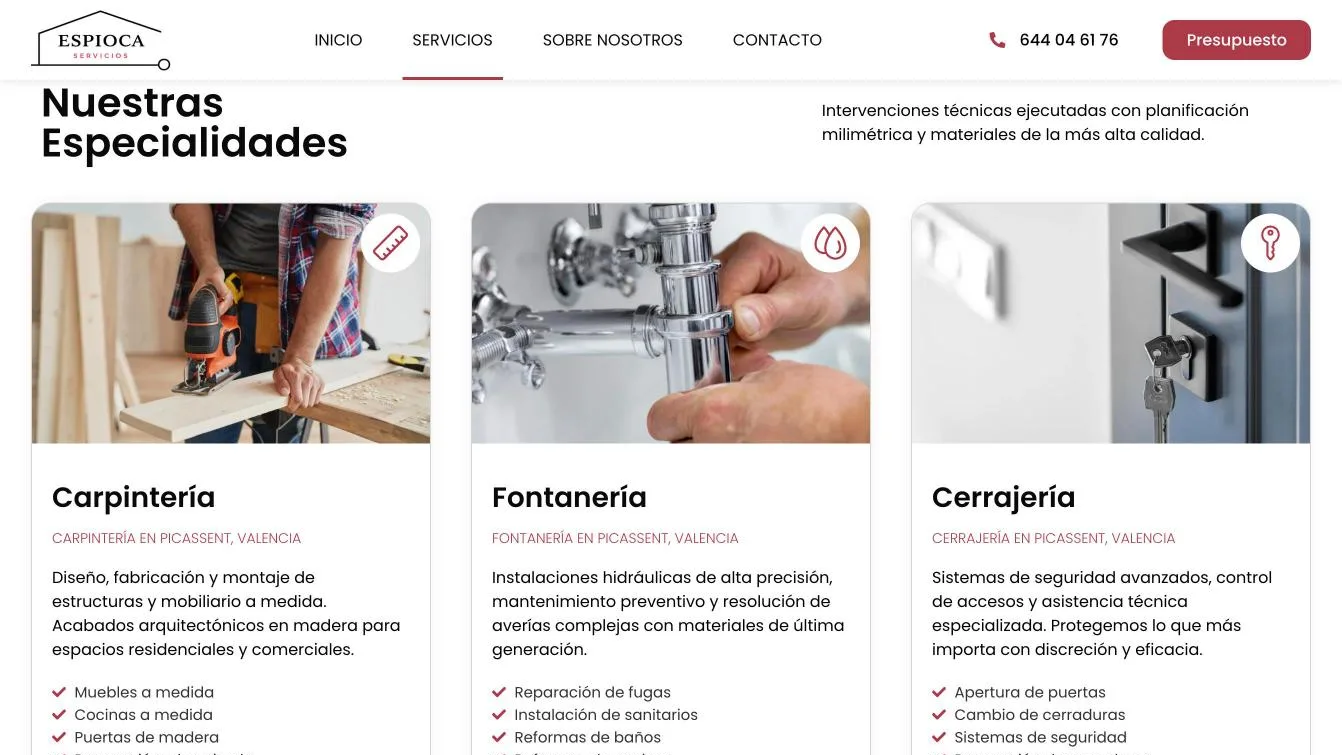 Captura de Espioca Servicios