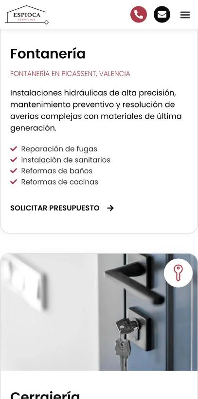Versión móvil de Espioca Servicios