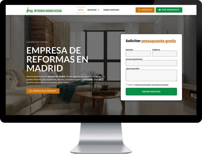Diseño web Reformas Madrid Design